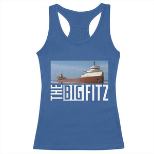 The Big Fitz Tribute Racerback Tank Top SS Edmund Fitzgerald Freighter Design for Great Lakes History TS02 Royal Blue Print Your Wear