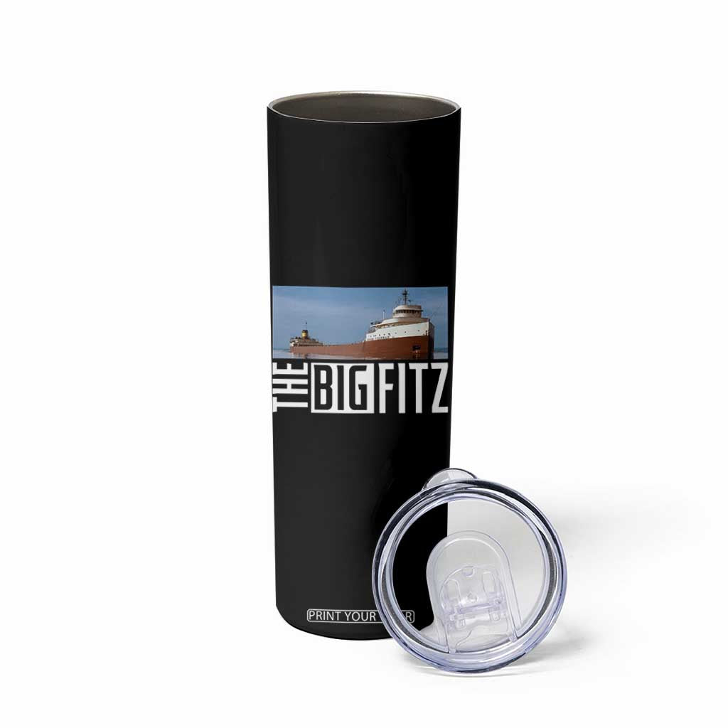 The Big Fitz Tribute Skinny Tumbler SS Edmund Fitzgerald Freighter Design for Great Lakes History TS02 Print Your Wear