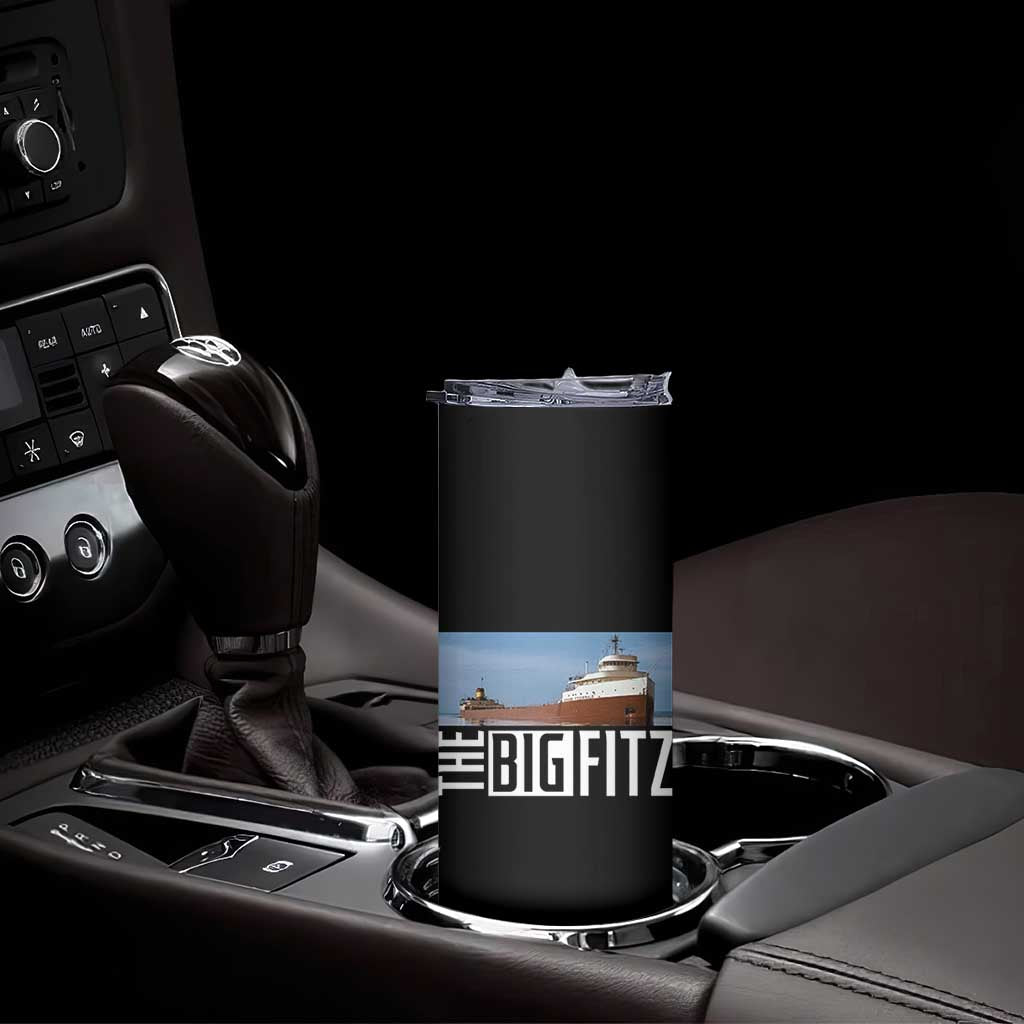 The Big Fitz Tribute Skinny Tumbler SS Edmund Fitzgerald Freighter Design for Great Lakes History TS02 Print Your Wear