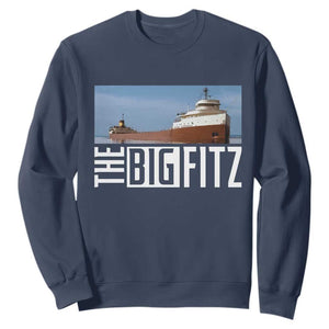 The Big Fitz Tribute Sweatshirt SS Edmund Fitzgerald Freighter Design for Great Lakes History TS02 Navy Print Your Wear