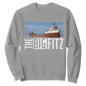 The Big Fitz Tribute Sweatshirt SS Edmund Fitzgerald Freighter Design for Great Lakes History TS02 Sport Gray Print Your Wear