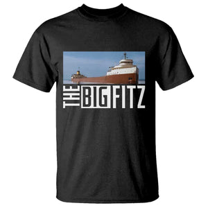 The Big Fitz Tribute T Shirt SS Edmund Fitzgerald Freighter Design for Great Lakes History TS02 Black Print Your Wear