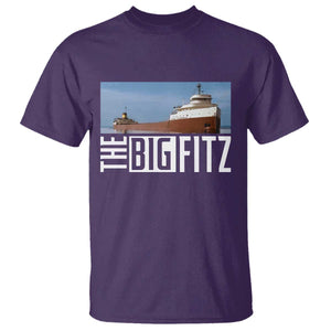 The Big Fitz Tribute T Shirt SS Edmund Fitzgerald Freighter Design for Great Lakes History TS02 Purple Print Your Wear
