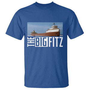 The Big Fitz Tribute T Shirt SS Edmund Fitzgerald Freighter Design for Great Lakes History TS02 Royal Blue Print Your Wear