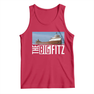 The Big Fitz Tribute Tank Top SS Edmund Fitzgerald Freighter Design for Great Lakes History TS02 Red Print Your Wear