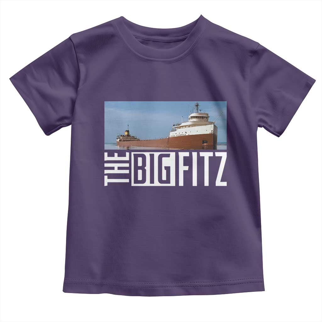 The Big Fitz Tribute Toddler T Shirt SS Edmund Fitzgerald Freighter Design for Great Lakes History TS02 Purple Print Your Wear