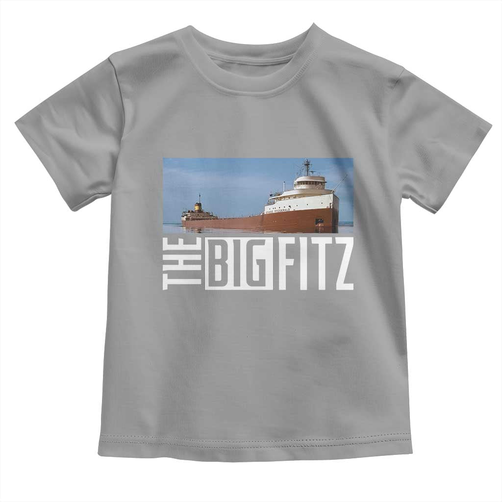 The Big Fitz Tribute Toddler T Shirt SS Edmund Fitzgerald Freighter Design for Great Lakes History TS02 Sport Gray Print Your Wear