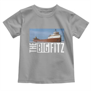 The Big Fitz Tribute Toddler T Shirt SS Edmund Fitzgerald Freighter Design for Great Lakes History TS02 Sport Gray Print Your Wear