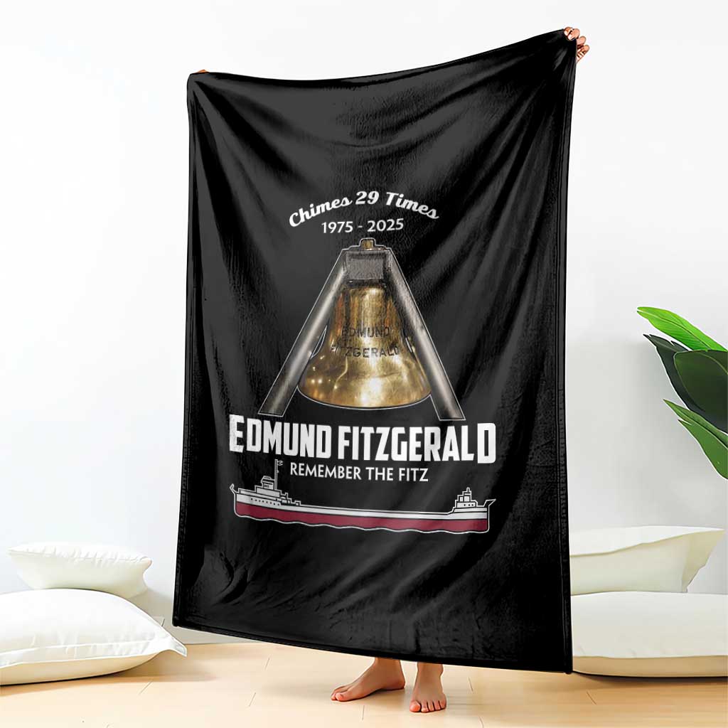 Edmund Fitzgerald 50th Anniversary Tribute Throw Blanket Chimes 29 Times 1975 2025 Memorial TS02 Print Your Wear