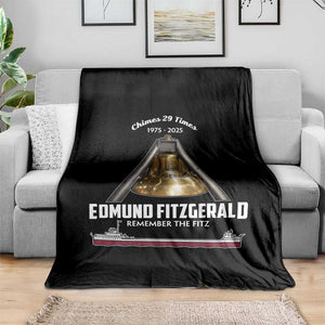 Edmund Fitzgerald 50th Anniversary Tribute Throw Blanket Chimes 29 Times 1975 2025 Memorial TS02 Print Your Wear