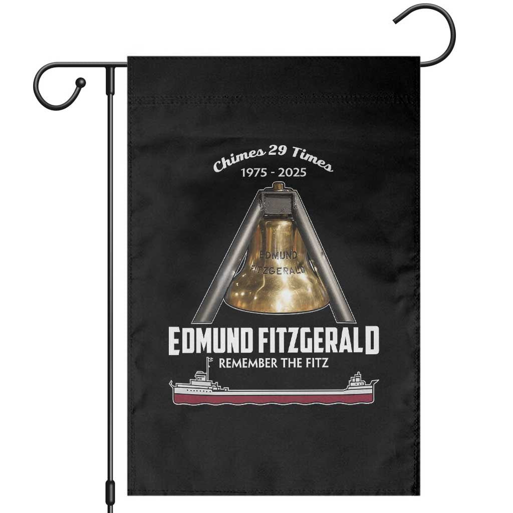 Edmund Fitzgerald 50th Anniversary Tribute Garden Flag Chimes 29 Times 1975 2025 Memorial TS02 Black Print Your Wear
