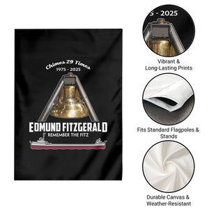 Edmund Fitzgerald 50th Anniversary Tribute Garden Flag Chimes 29 Times 1975 2025 Memorial TS02 Print Your Wear