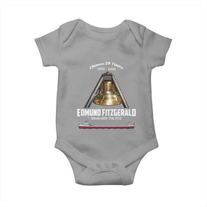 Edmund Fitzgerald 50th Anniversary Tribute Baby Onesie Chimes 29 Times 1975 2025 Memorial TS02 Sport Gray Print Your Wear