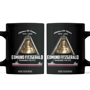 Edmund Fitzgerald 50th Anniversary Tribute Coffee Mug Chimes 29 Times 1975 2025 Memorial TS02 Black Print Your Wear