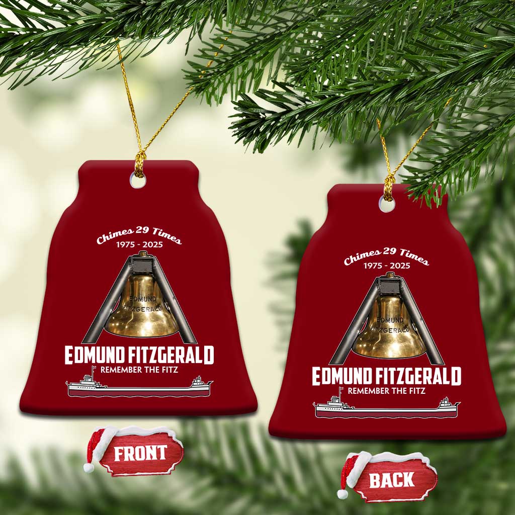 Edmund Fitzgerald 50th Anniversary Tribute Ceramic Ornament Chimes 29 Times 1975 2025 Memorial TS02 Print Your Wear