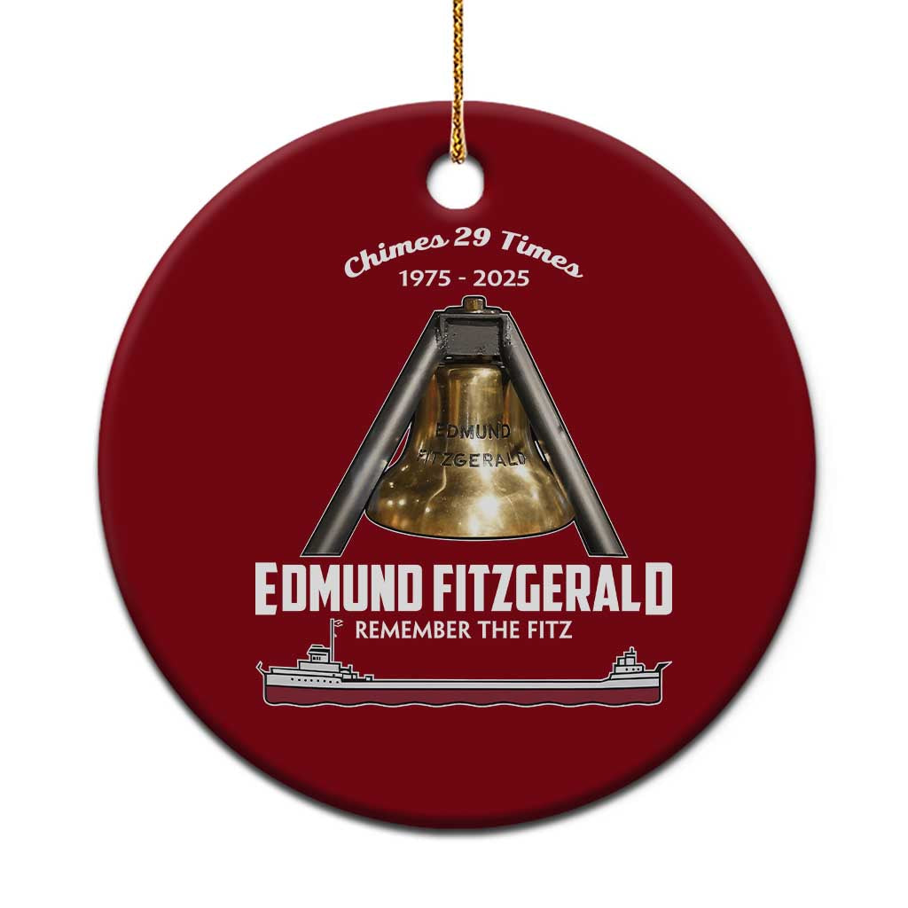 Edmund Fitzgerald 50th Anniversary Tribute Ceramic Ornament Chimes 29 Times 1975 2025 Memorial TS02 1pc Red Print Your Wear