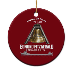 Edmund Fitzgerald 50th Anniversary Tribute Ceramic Ornament Chimes 29 Times 1975 2025 Memorial TS02 1pc Red Print Your Wear