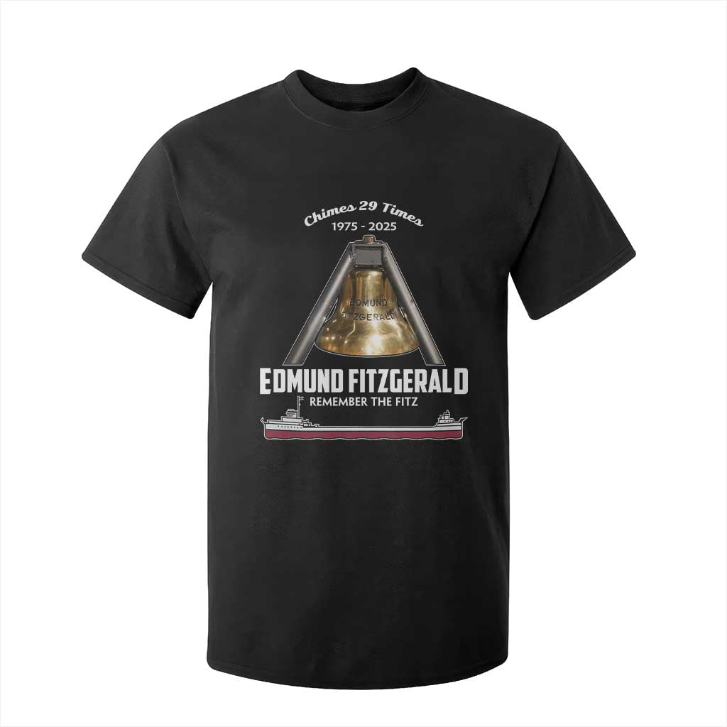 Edmund Fitzgerald 50th Anniversary Tribute T Shirt For Kid Chimes 29 Times 1975 2025 Memorial TS02 Black Print Your Wear