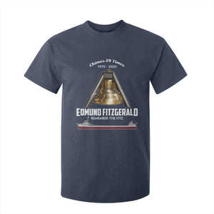 Edmund Fitzgerald 50th Anniversary Tribute T Shirt For Kid Chimes 29 Times 1975 2025 Memorial TS02 Navy Print Your Wear