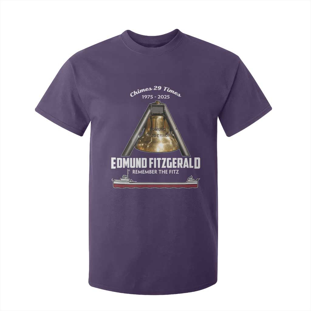 Edmund Fitzgerald 50th Anniversary Tribute T Shirt For Kid Chimes 29 Times 1975 2025 Memorial TS02 Purple Print Your Wear