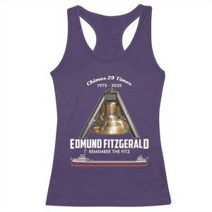 Edmund Fitzgerald 50th Anniversary Tribute Racerback Tank Top Chimes 29 Times 1975 2025 Memorial TS02 Purple Print Your Wear