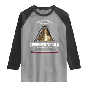 Edmund Fitzgerald 50th Anniversary Tribute Raglan Shirt Chimes 29 Times 1975 2025 Memorial TS02 Sport Gray Black Print Your Wear