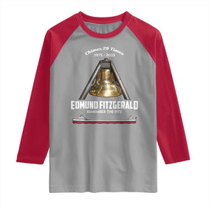 Edmund Fitzgerald 50th Anniversary Tribute Raglan Shirt Chimes 29 Times 1975 2025 Memorial TS02 Sport Gray Red Print Your Wear