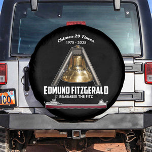 Edmund Fitzgerald 50th Anniversary Tribute Spare Tire Cover Chimes 29 Times 1975 2025 Memorial TS02 No hole Black Print Your Wear
