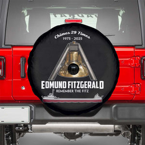 Edmund Fitzgerald 50th Anniversary Tribute Spare Tire Cover Chimes 29 Times 1975 2025 Memorial TS02 Black Print Your Wear