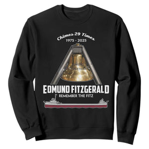 Edmund Fitzgerald 50th Anniversary Tribute Sweatshirt Chimes 29 Times 1975 2025 Memorial TS02 Black Print Your Wear