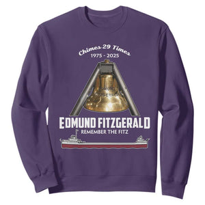 Edmund Fitzgerald 50th Anniversary Tribute Sweatshirt Chimes 29 Times 1975 2025 Memorial TS02 Purple Print Your Wear