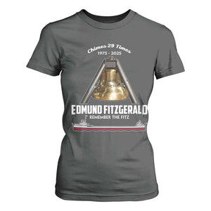 Edmund Fitzgerald 50th Anniversary Tribute T Shirt For Women Chimes 29 Times 1975 2025 Memorial TS02 Dark Heather Print Your Wear