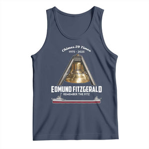Edmund Fitzgerald 50th Anniversary Tribute Tank Top Chimes 29 Times 1975 2025 Memorial TS02 Navy Print Your Wear