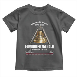 Edmund Fitzgerald 50th Anniversary Tribute Toddler T Shirt Chimes 29 Times 1975 2025 Memorial TS02 Dark Heather Print Your Wear