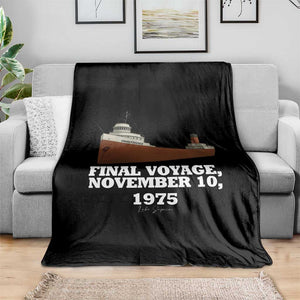 SS Edmund Fitzgerald Final Voyage Tribute Throw Blanket November 10 1975 Lake Superior Memorial TS02 Print Your Wear