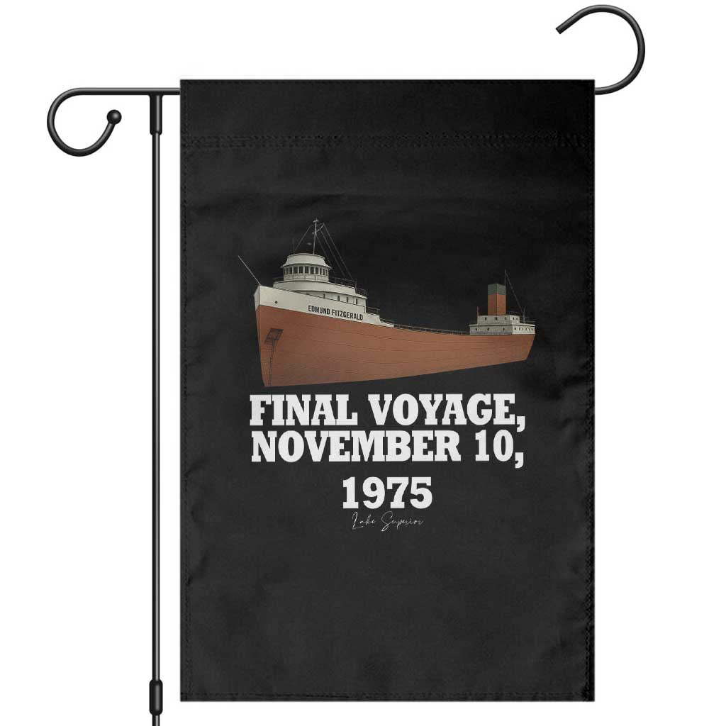 SS Edmund Fitzgerald Final Voyage Tribute Garden Flag November 10 1975 Lake Superior Memorial TS02 Black Print Your Wear