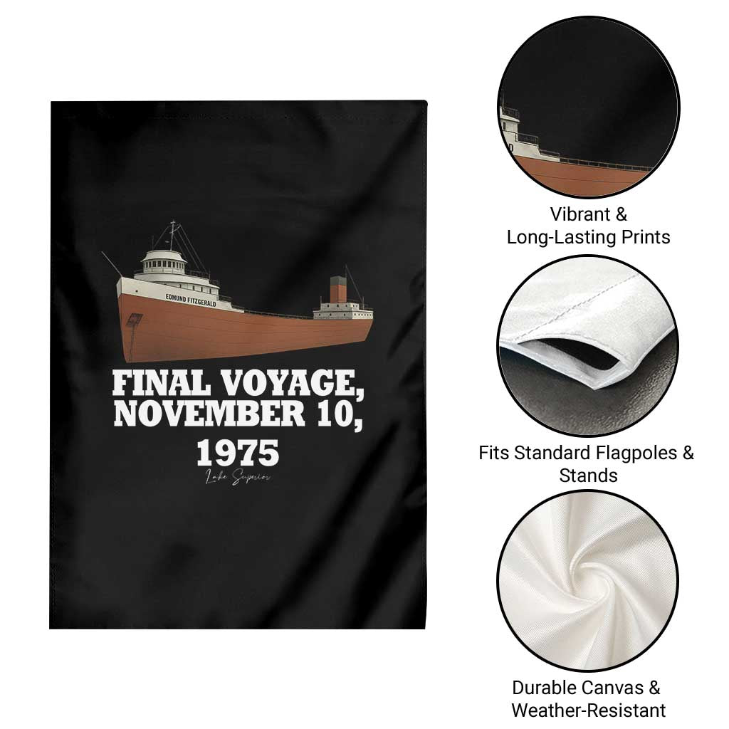 SS Edmund Fitzgerald Final Voyage Tribute Garden Flag November 10 1975 Lake Superior Memorial TS02 Print Your Wear