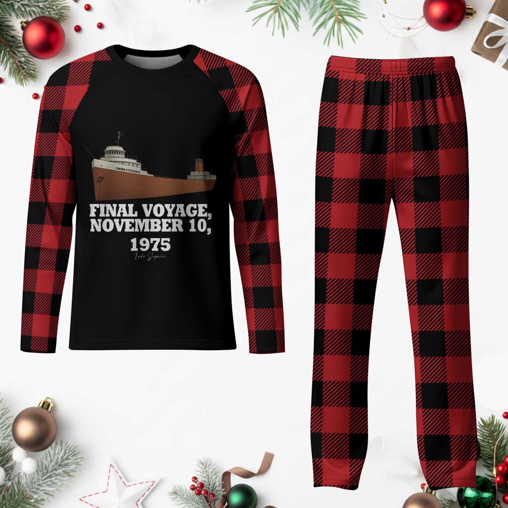 SS Edmund Fitzgerald Final Voyage Tribute Plaid Pajama Set November 10 1975 Lake Superior Memorial TS02 Buffalo Plaid Print Your Wear