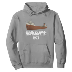 SS Edmund Fitzgerald Final Voyage Tribute Hoodie November 10 1975 Lake Superior Memorial TS02 Sport Gray Print Your Wear