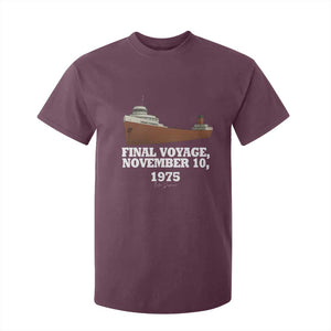 SS Edmund Fitzgerald Final Voyage Tribute T Shirt For Kid November 10 1975 Lake Superior Memorial TS02 Maroon Print Your Wear