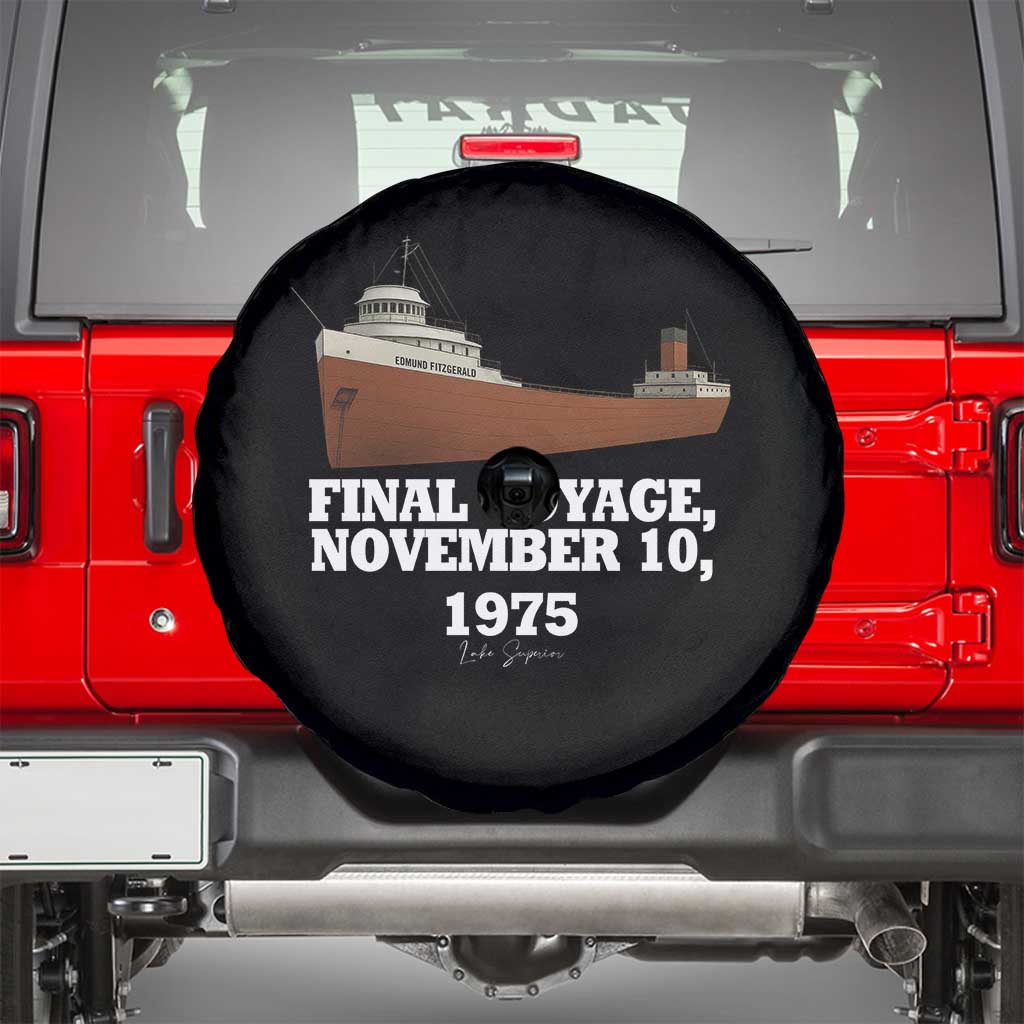 SS Edmund Fitzgerald Final Voyage Tribute Spare Tire Cover November 10 1975 Lake Superior Memorial TS02 Black Print Your Wear