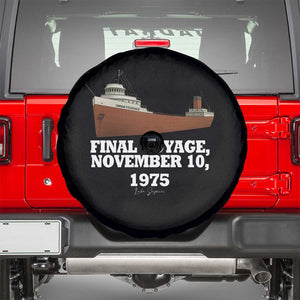 SS Edmund Fitzgerald Final Voyage Tribute Spare Tire Cover November 10 1975 Lake Superior Memorial TS02 Black Print Your Wear