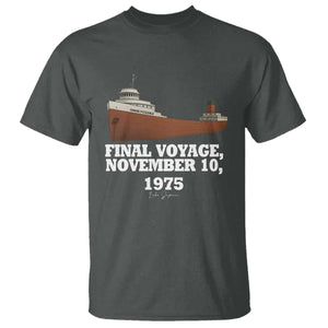 SS Edmund Fitzgerald Final Voyage Tribute T Shirt November 10 1975 Lake Superior Memorial TS02 Dark Heather Print Your Wear