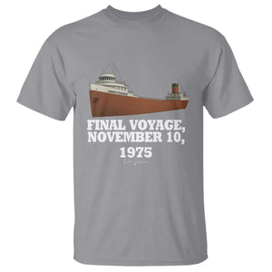 SS Edmund Fitzgerald Final Voyage Tribute T Shirt November 10 1975 Lake Superior Memorial TS02 Sport Gray Print Your Wear