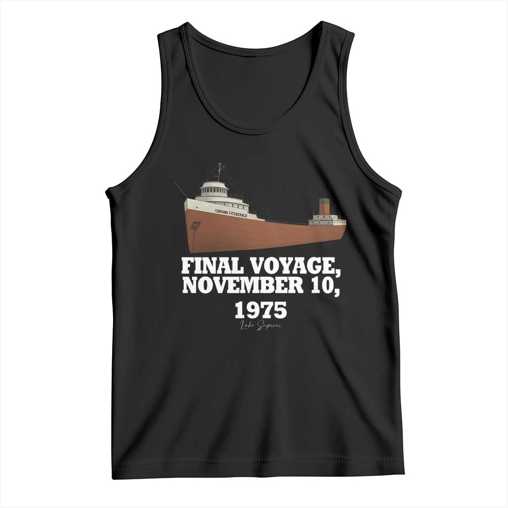SS Edmund Fitzgerald Final Voyage Tribute Tank Top November 10 1975 Lake Superior Memorial TS02 Black Print Your Wear