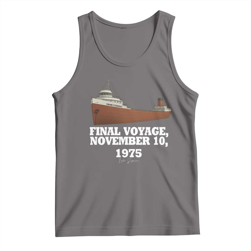 SS Edmund Fitzgerald Final Voyage Tribute Tank Top November 10 1975 Lake Superior Memorial TS02 Deep Heather Print Your Wear