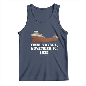 SS Edmund Fitzgerald Final Voyage Tribute Tank Top November 10 1975 Lake Superior Memorial TS02 Navy Print Your Wear