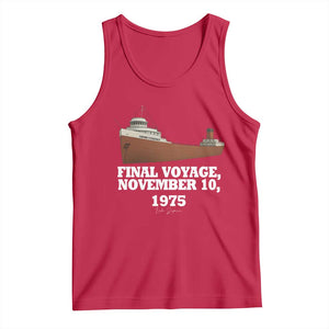SS Edmund Fitzgerald Final Voyage Tribute Tank Top November 10 1975 Lake Superior Memorial TS02 Red Print Your Wear