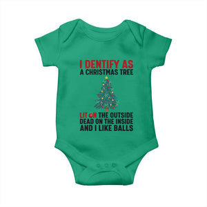 I Identify as a Christmas Tree Baby Onesie Funny Lit and Dead Inside Holiday Humor TS02 Irish Green Print Your Wear