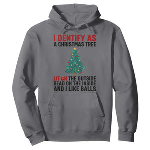 I Identify as a Christmas Tree Hoodie Funny Lit and Dead Inside Holiday Humor TS02 Charcoal Print Your Wear